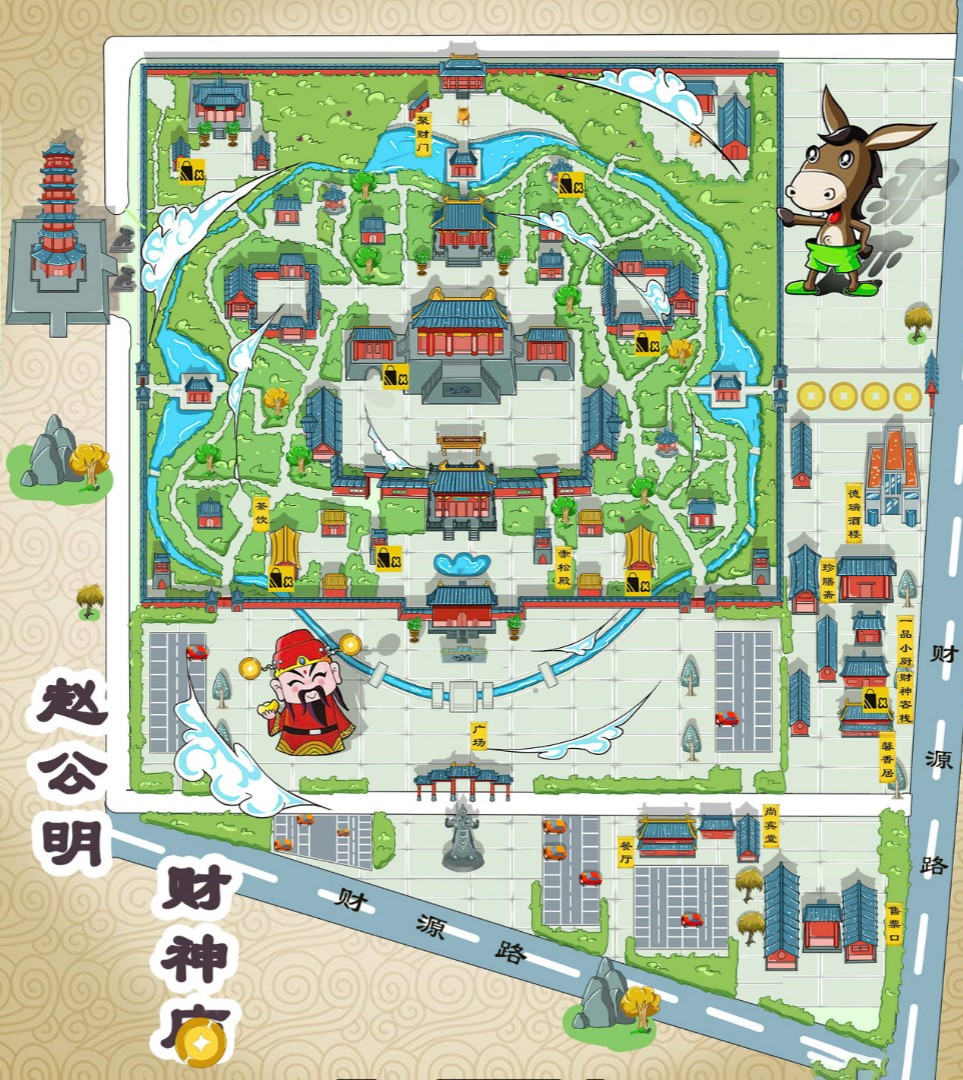 邛崃寺庙类手绘地图